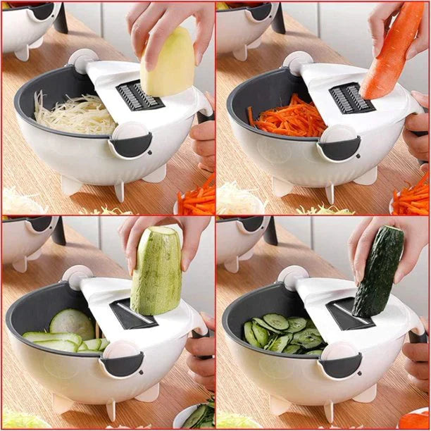 9-in-1 Magic Vegetable Slicer & Dicer | Drain Basket Included