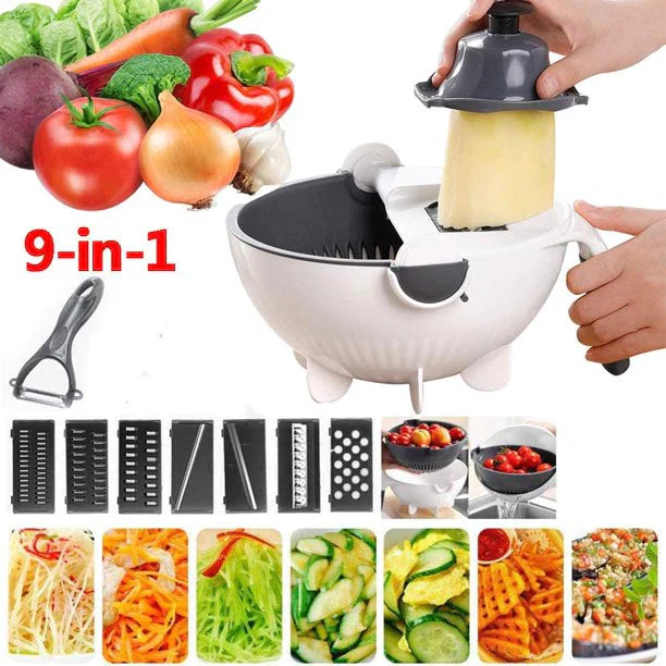 9-in-1 Magic Vegetable Slicer & Dicer | Drain Basket Included